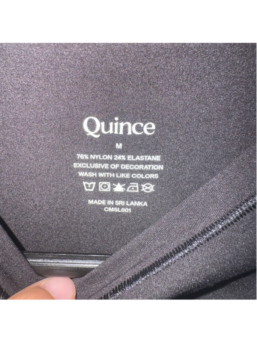 Women's Quince Black Bodysuit Size M Stretch Layering - Picture 3 of 3